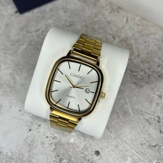 Casio Heritage Branco com Dourado