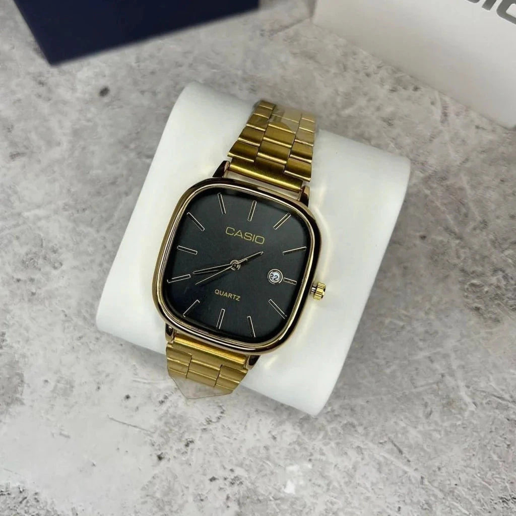 Casio Heritage Preto com Dourado